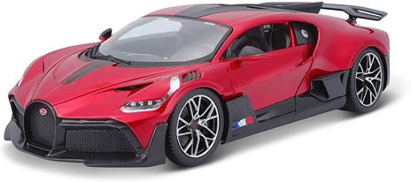 Bburago Bugatti Divo: 18-11045R - Modellino auto in scala 1:18, porte e cofano apribile, 25 cm, rosso