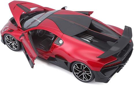 Bburago Bugatti Divo: 18-11045R - Modellino auto in scala 1:18, porte e cofano apribile, 25 cm, rosso - 5