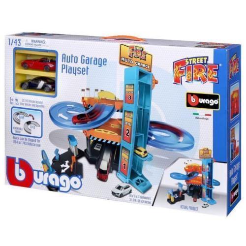 Bburrago Playset Garage Pista Stazione Dei Pompieri con 2 Macchinine Auto  1:43 - Bburago - Garage - Giocattoli
