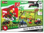 Bburago: Farmland Playset Cavalli Con Trattore 10Cm (Incluso)