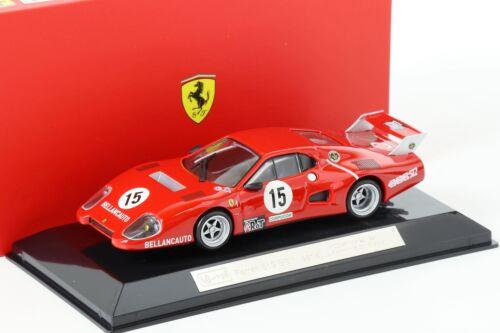 Bburago Ferrari 512 BB Serie II (1981): modellino auto in scala 1:43, serie Ferrari Racing, confezione regalo, 12 cm, rosso #15 (18-36308)