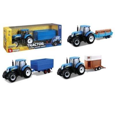 Bburago. New Holland. Trattore Con Rimorchio 1:32
