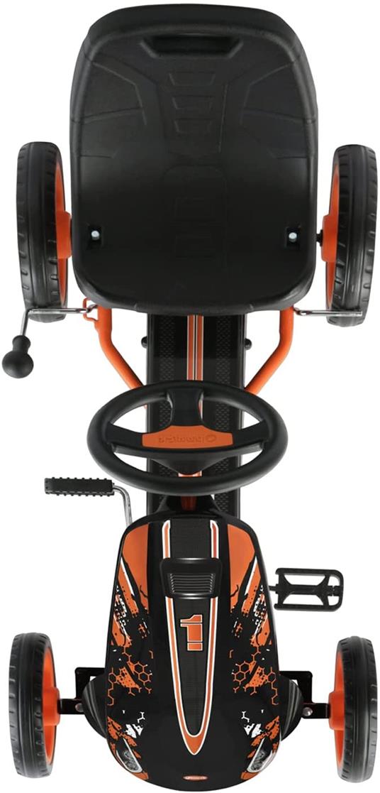 Hauck Veicolo a Pedali Speedster per Bambini 4-8 Anni, fino a 50 kg, Freno a Mano, Sedile Regolabile, Arancio - 2
