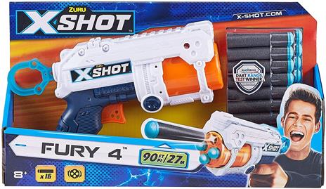 XSHOT- Pistola Fury 4 – Barilotto 4 Colpi, 16 Lame, Colore frecce, 36377 - 2