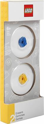 Gomme LEGO Blu & Gialla. Confezione 2 pezzi