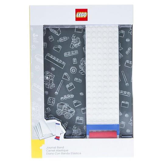 Lego Quaderno A5 Rigo 1 R Con Elastico Costruibile Colore Grigio - 3