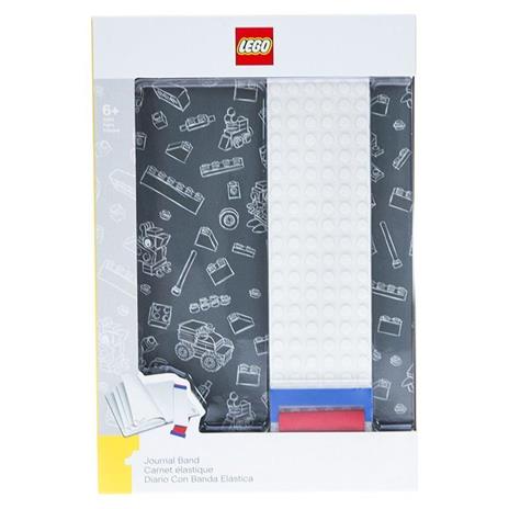 Lego Quaderno A5 Rigo 1 R Con Elastico Costruibile Colore Grigio - 5