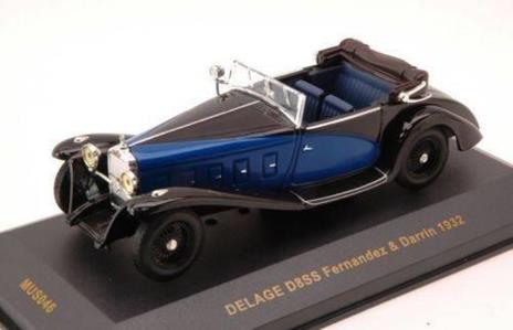 Mus046 Delage D8Ss Fernandez & Darrin 1932 Blue/Black 1.43 Modellino Ixo Model - 2