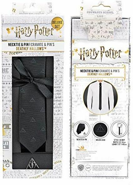 Harry Potter Deathly Hallows Necktie Dlx Box Set Cravatta