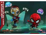 Spider-Man: Far From Home Cosbaby (S) Mini Figures Mysterio''s Iron Man Illusion & Spider-Man 10 Cm Hot Toys