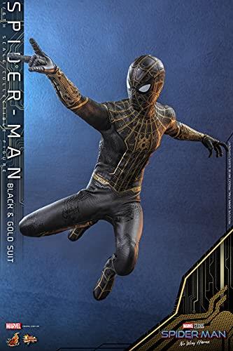 figurina Hot Toys MMS604 - Marvel Comics - Spider-Man : No Way Home - Spider-Man Black & Gold Suit - 3