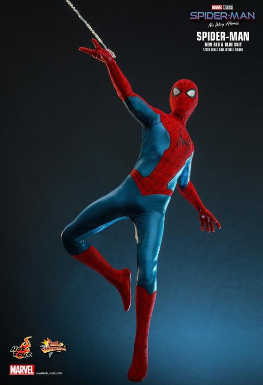 figurina Hot Toys MMS679 - Marvel Comics - Spider Man : No Way Home - Spider Man New Red And Blue Suit Standard Version - 2