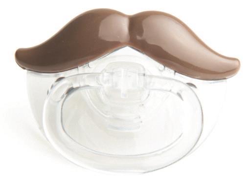 Ciuccio Moustache Pacifier Marrone