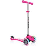 Monopattino a 3 Ruote a LED 3 Altezze Max 50Kg Globber PRIMO Fantasy Lights Up Marchio Rosa