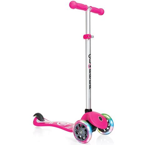 Monopattino a 3 Ruote a LED 3 Altezze Max 50Kg Globber PRIMO Fantasy Lights Up Marchio Rosa