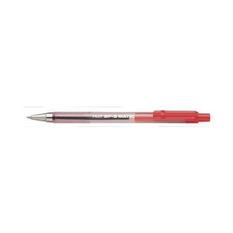Penna a sfera a scatto Pilot BPS Matic rosso punta 1 mm. Confezione 12 pezzi