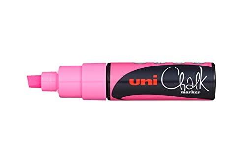 Marker Uni Chalk Gesso Liquido Pwe8k Punta Scalpello Rosa Fluo - 2