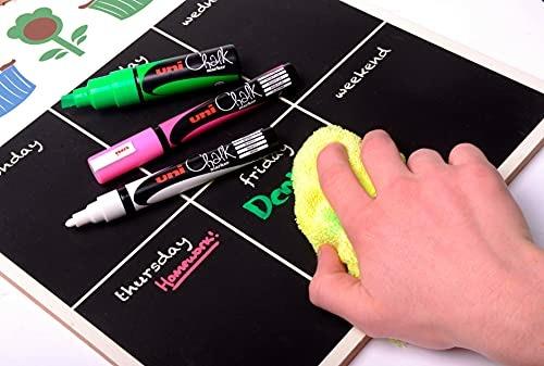 Marker Uni Chalk Gesso Liquido Pwe8k Punta Scalpello Rosa Fluo - 5