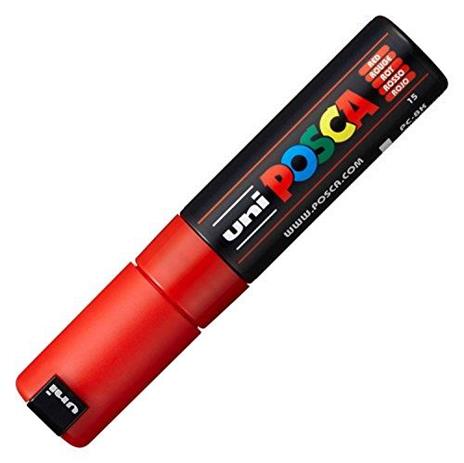 Marcatore a tempera Uni-Ball punta scalpello 8 mm – rosso