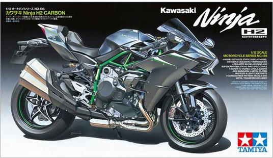 Tamiya Kawasaki Ninja H2 Carbon Kit di montaggio Motocicletta 1:12 - 5