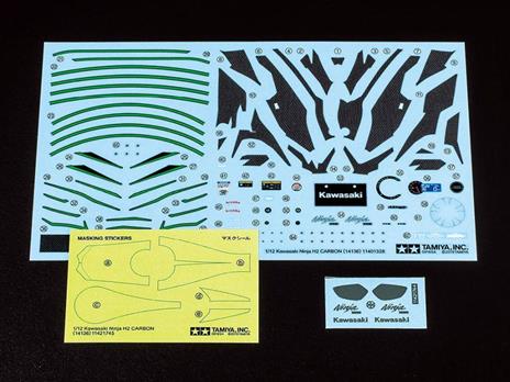 Tamiya Kawasaki Ninja H2 Carbon Kit di montaggio Motocicletta 1:12 - 6