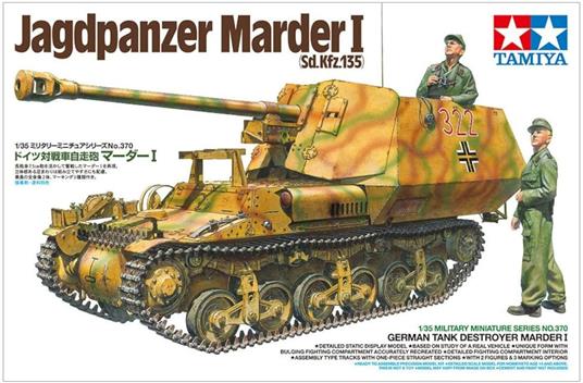 TAMIYA 35370-000 1:35 Germania Sd.Kfz.z.135 martore I Kit di costruzione in plastica, kit da assemblare, riproduzione dettagliata, non verniciata. - 6