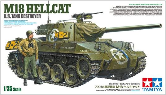 Tamiya Hellcat 35376-Modellino di carro Armato da Caccia, Scala 1:35, Riproduzione Fedele all'originale, in plastica, per bricolage, modellismo, assemblaggio, Non Laccato, Multicolore, 35376 - 6