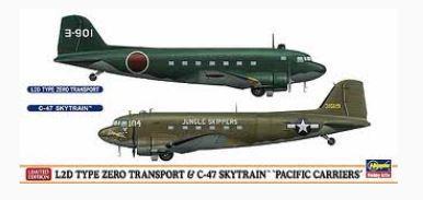 L2D Type Zero Transport C-47 Skytrain Pacific Carrier Plastic Kit 1:200 Model Ha10687