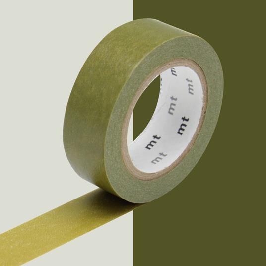 Nastro adesivo decorativo monocolore - Verde oliva - 1,5 cm x 7 m - Masking  Tape - Cartoleria e scuola