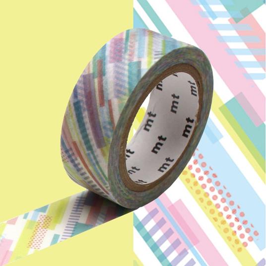 Nastro adesivo decorativo a strisce colorate - 1,5 cm x 7 m - Masking Tape  - Cartoleria e scuola
