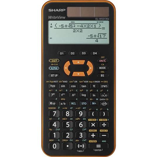 Sharp EL-W531XGYR calcolatrice Tasca Calcolatrice scientifica Nero,  Arancione - Sharp - Cartoleria e scuola