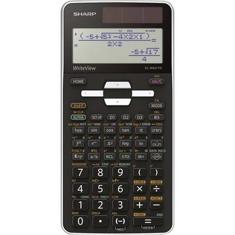 Calcolatrice per la scuola Sharp EL-W531TG Nero Display (cifre): 16 a energia solare, a batteria (L x A x P) 80 x 15 x - 2