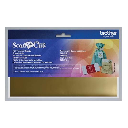 4 transferfoglie metallizzate per Brother ScanNCut 10 x 20 cm - dorato