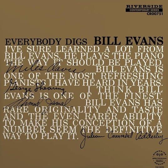 Everybody Digs Bill Evans(Mono Mix-Japan Version - CD Audio di Bill Evans