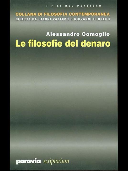 Le filosofie del denaro - Alessandro Comoglio - copertina