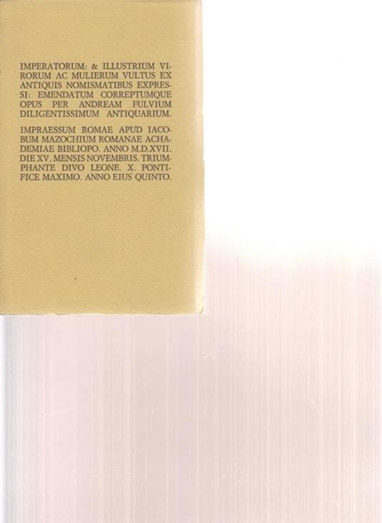 Fulvio Illustr.Imag. Imag. M. D. XVII1517 - copertina