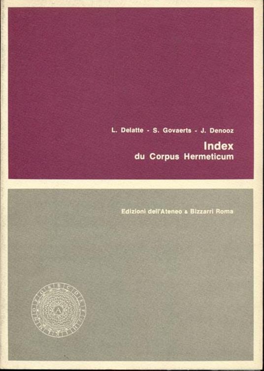 Index du corpus hermeticum - copertina