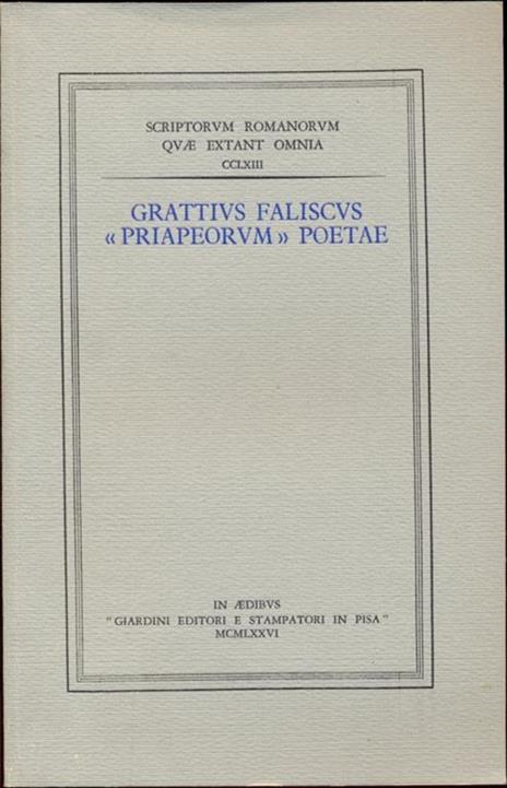 Grattius faliscus priapeorum poetae - 2