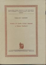 Lettere Giulio Cesare Sansoni aGiosué Carducci