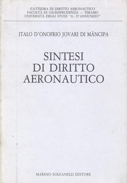 Sintesi di diritto aeronautico - copertina