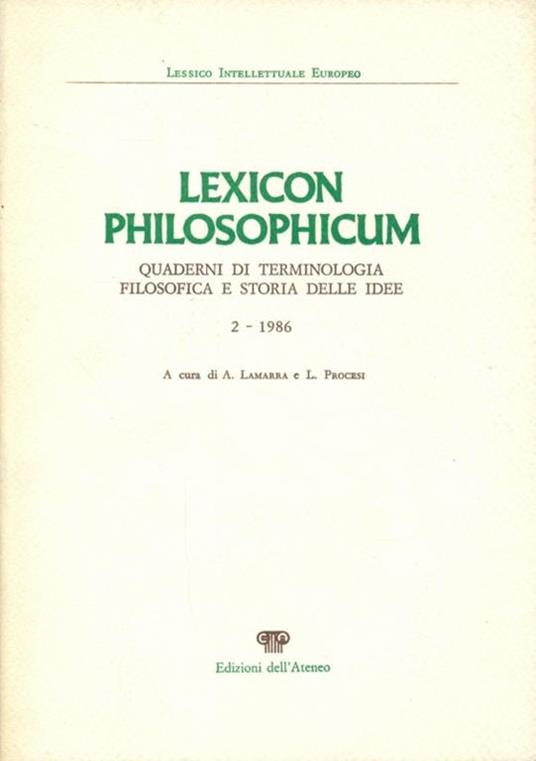 Lexicon Philosophicum - 1986 - copertina