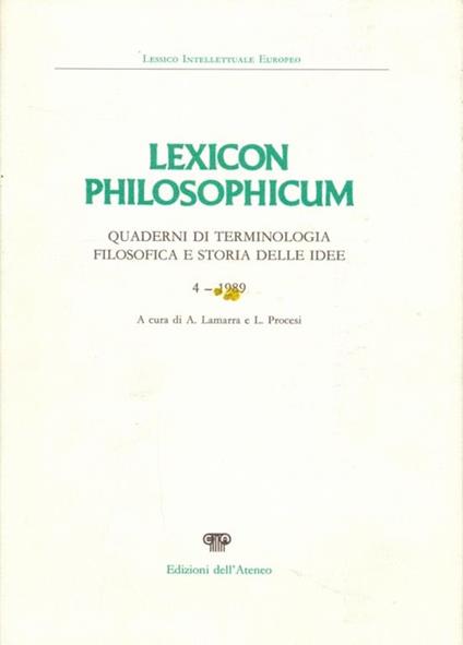 Lexicon Philosophicum - 1989 - copertina
