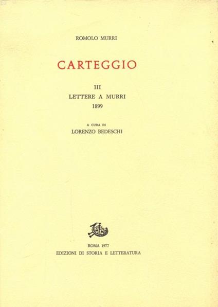 Carteggio - Romolo Murri - copertina