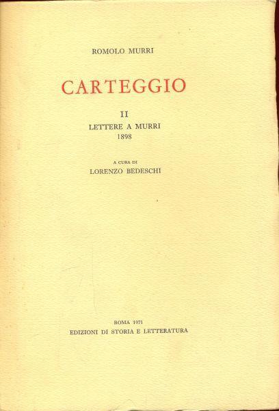 Carteggio - Romolo Murri - copertina