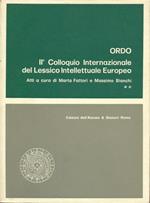 Ordo. II° colloquio internazionale del lessico intellettuale europeo. Vol. 2