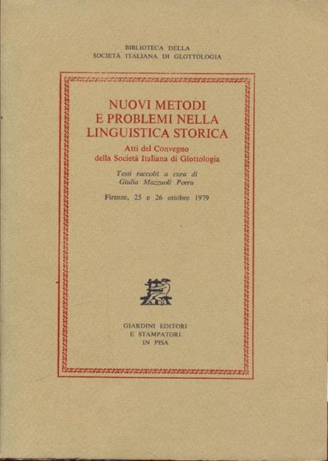 Nuovi metodi e problemi nella linguisticastorica - copertina
