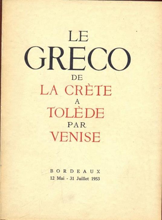 Le Greco de la Crete a Toldede par Venise - copertina
