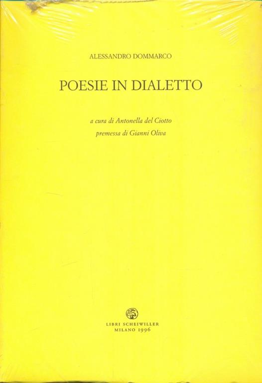 Poesie in dialetto - Alessandro Dommarco - copertina