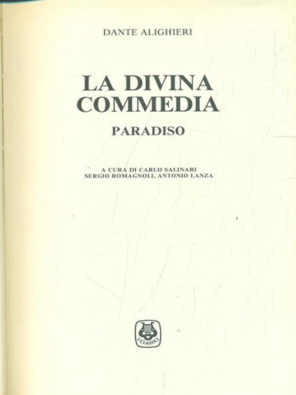 La divina commedia - Paradiso - Dante Alighieri - copertina