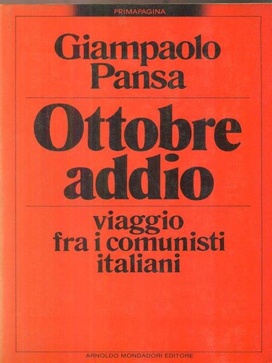Ottobre addio - Giampaolo Pansa - copertina